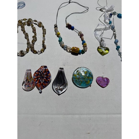 Vintage Glass Jewelry Lot - Pendants and Necklaces - 12 Pieces - Picture 7 of 7